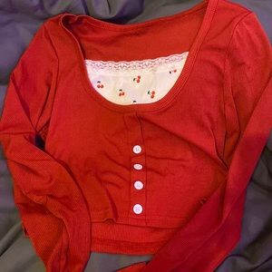 super cute red top from shein, never worn and is in super good condition 🥰